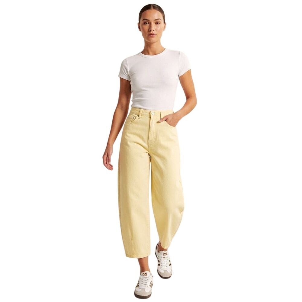 PISTOLA Eli Rigid High Rise Arched Leg Jean In Soft Buttercup Yellow Size 25 NWT